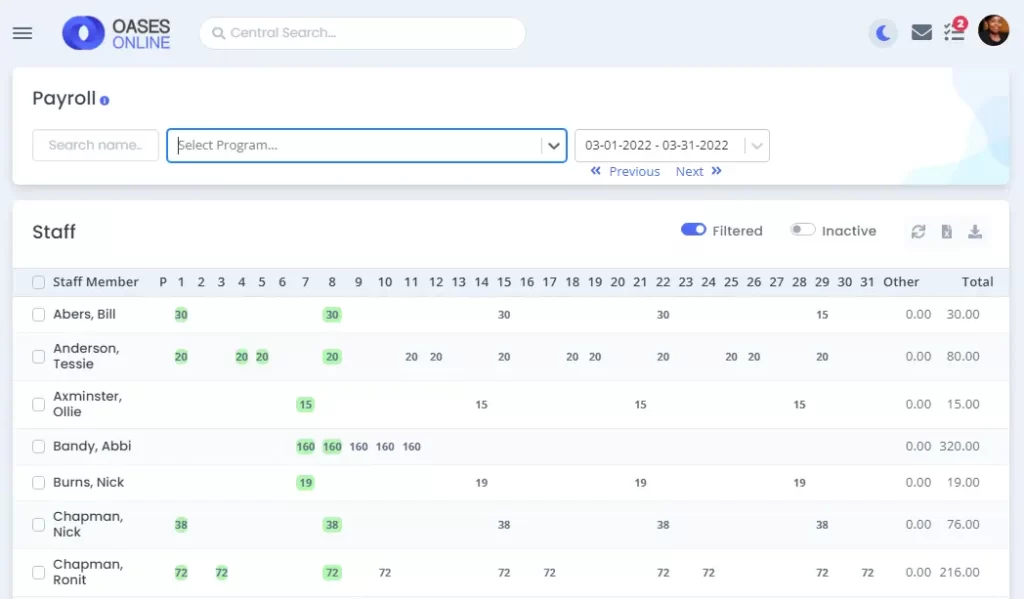P.PE.1 Tutoring payroll